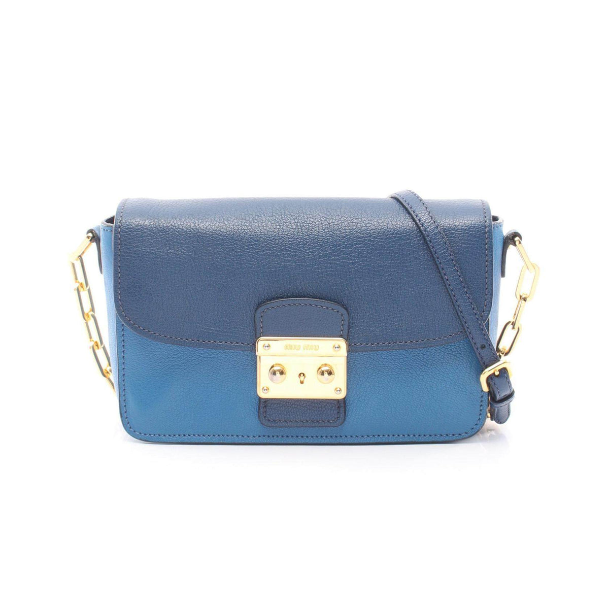 Miu Miu MADRAS BICOLORE Leather Shoulder Bag