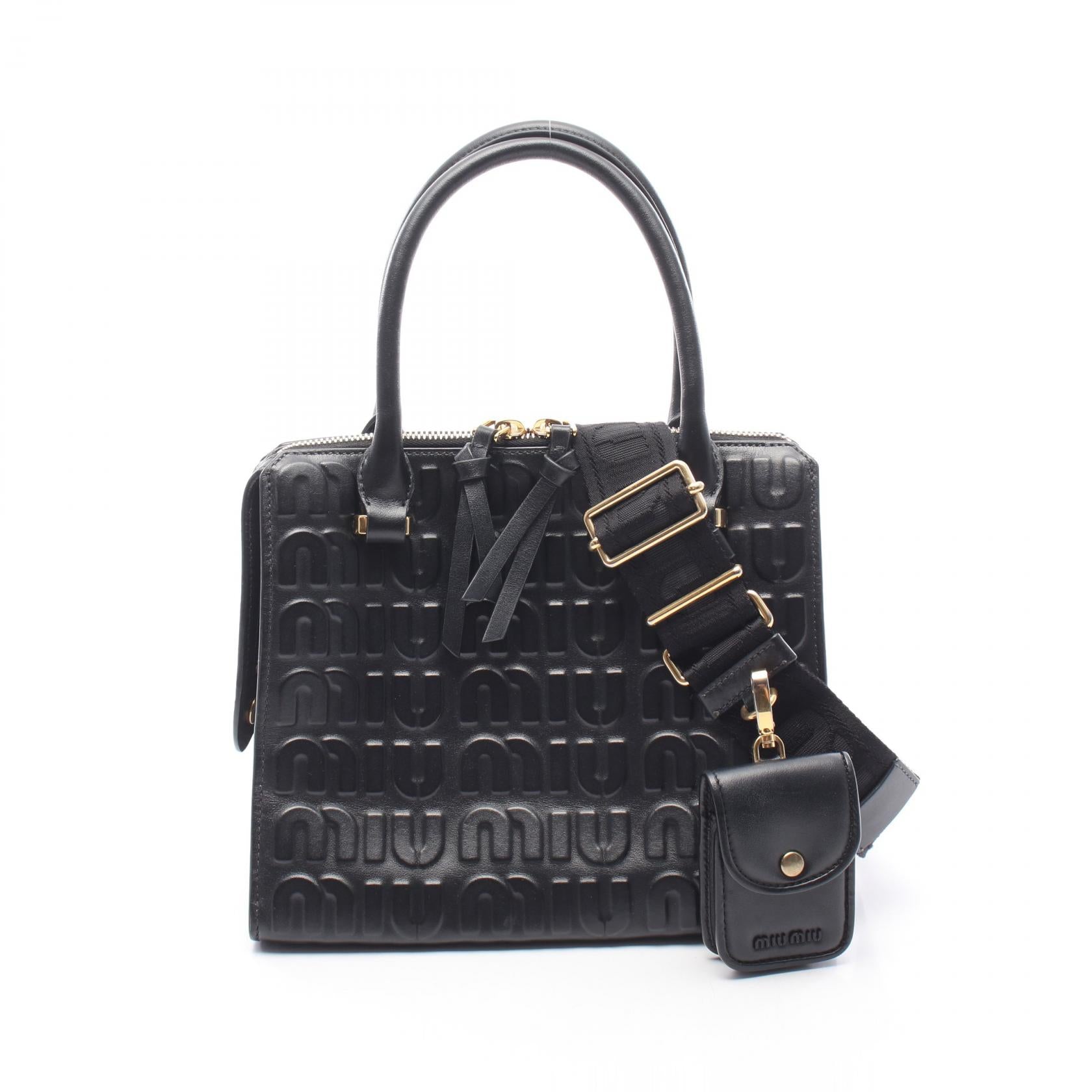 Miu Miu Embossed Logo Leather 2way Handbag