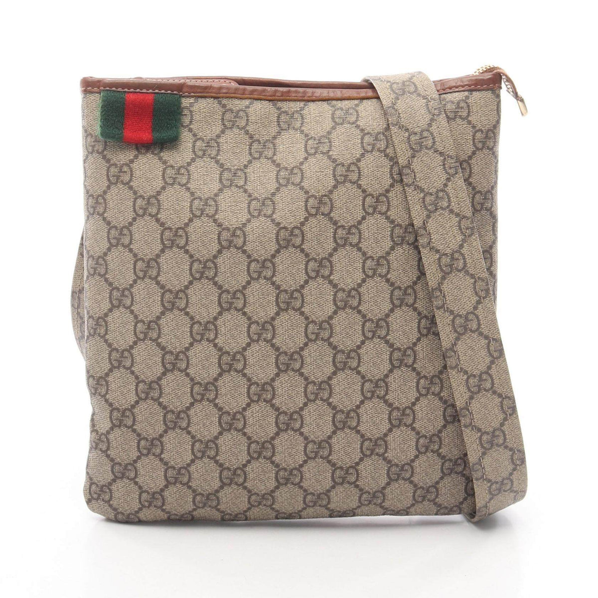 Gucci GG Supreme PVC Coated Canvas Leather Shoulder Bag