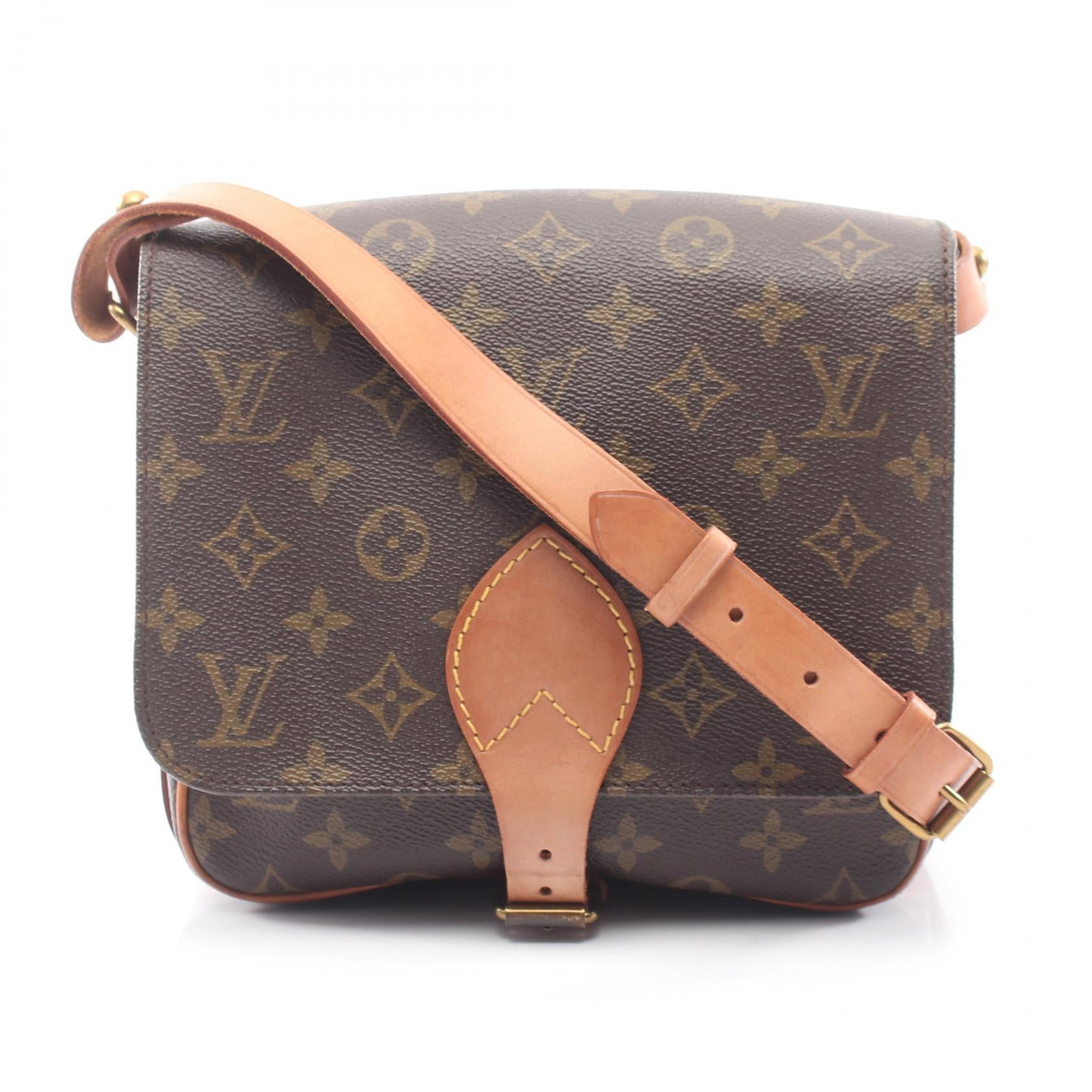 Louis Vuitton Cartouchiere MM Monogram PVC Coated Canvas Leather Shoulder Bag