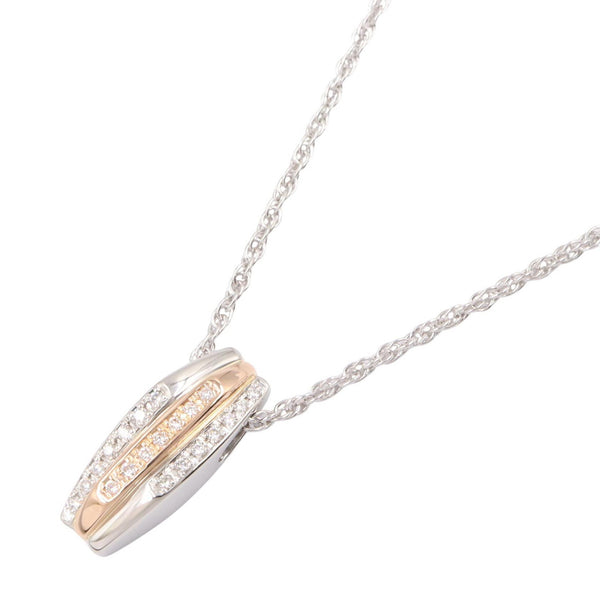 JEWELRY Au750 Pink Gold Platinum Diamond Necklace