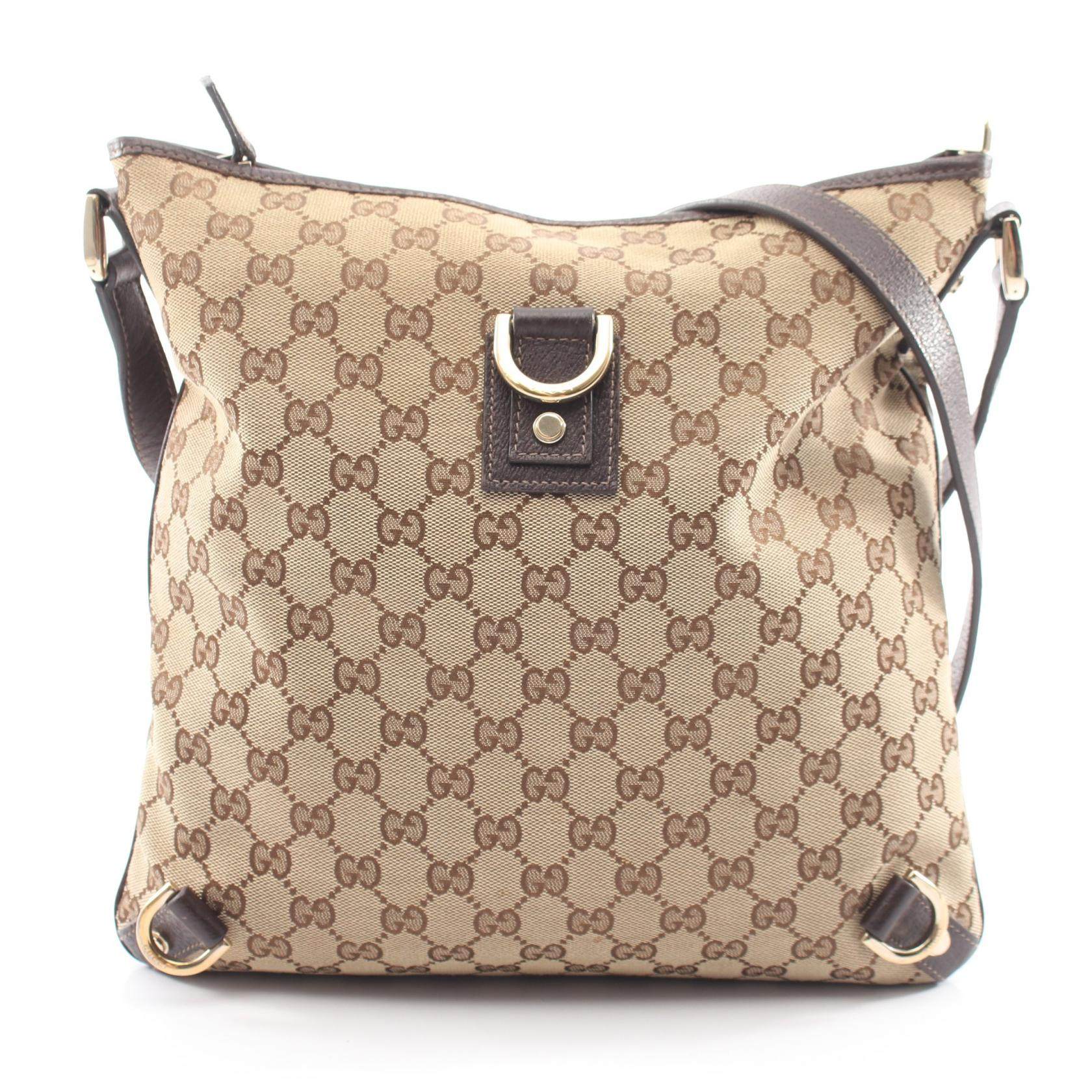 Gucci Abbey GG Canvas Leather Shoulder Bag