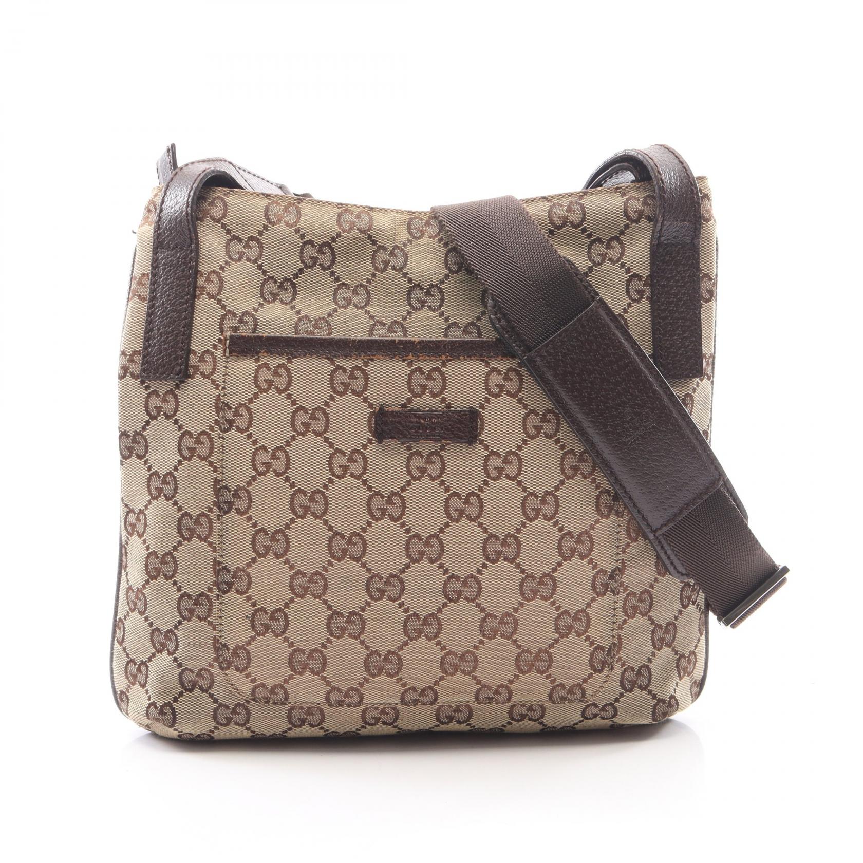 Gucci GG Canvas Leather Shoulder Bag