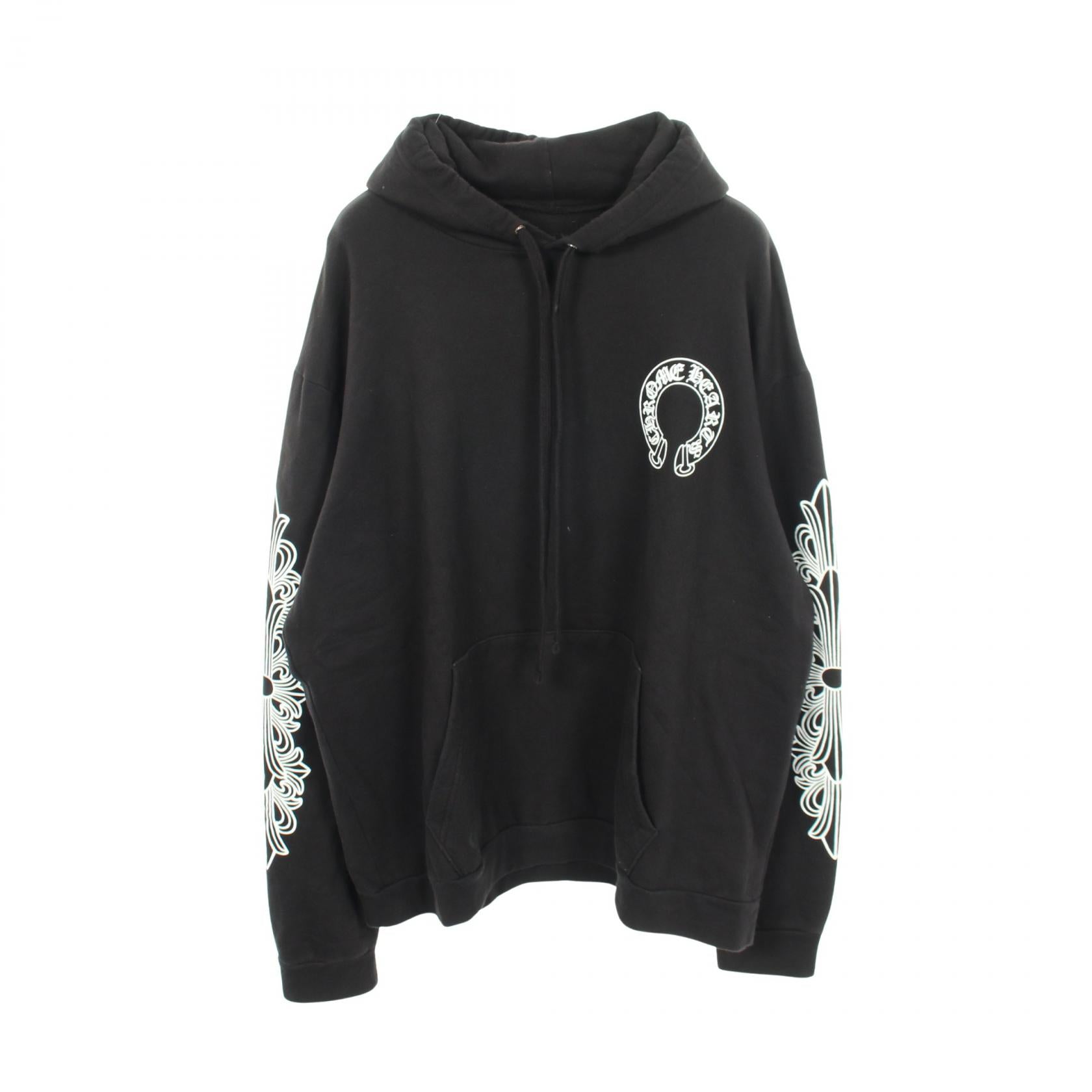 CHROME HEARTS Horseshoe Arm Floral Cotton Hoodie