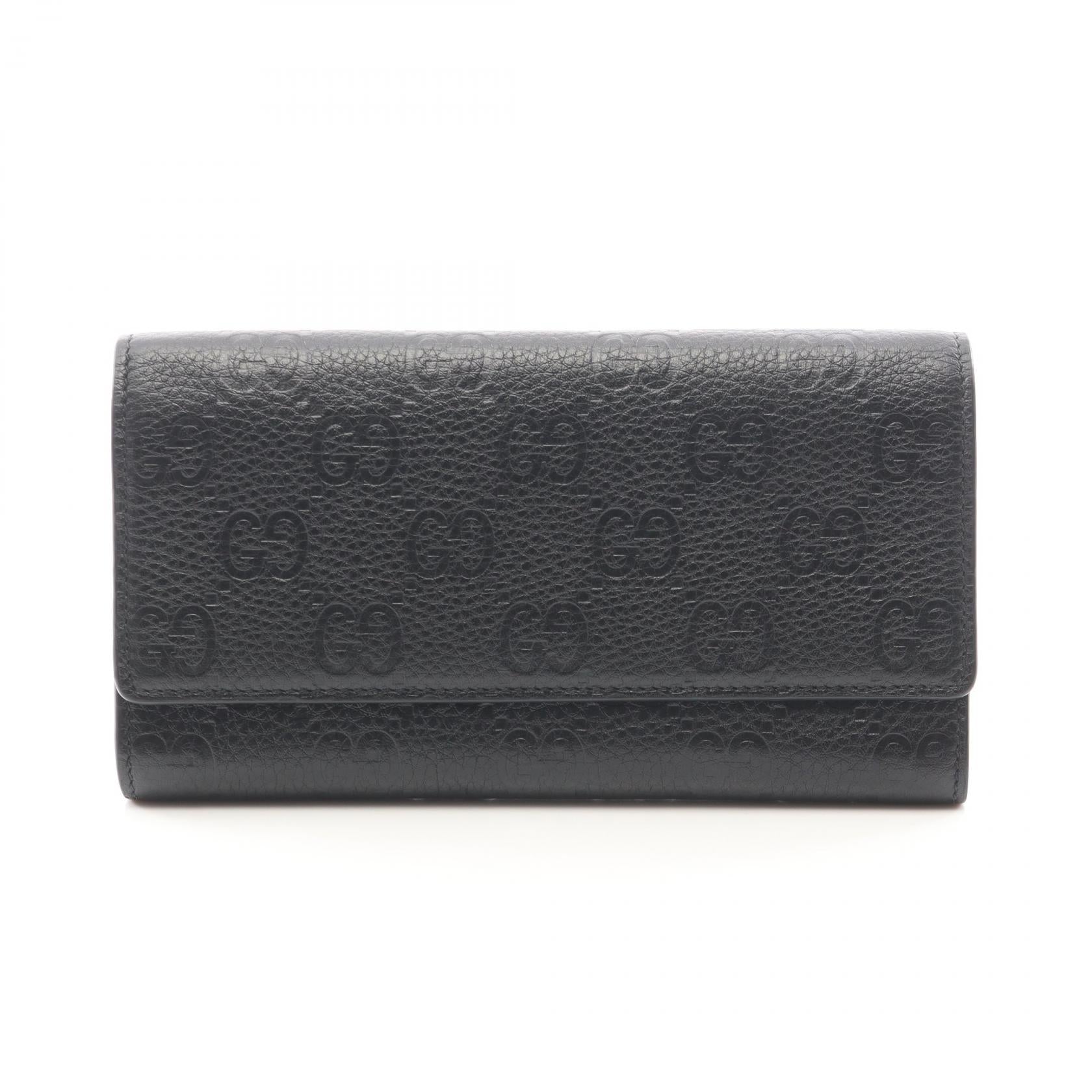 Gucci GG Emblem Leather Long Wallet