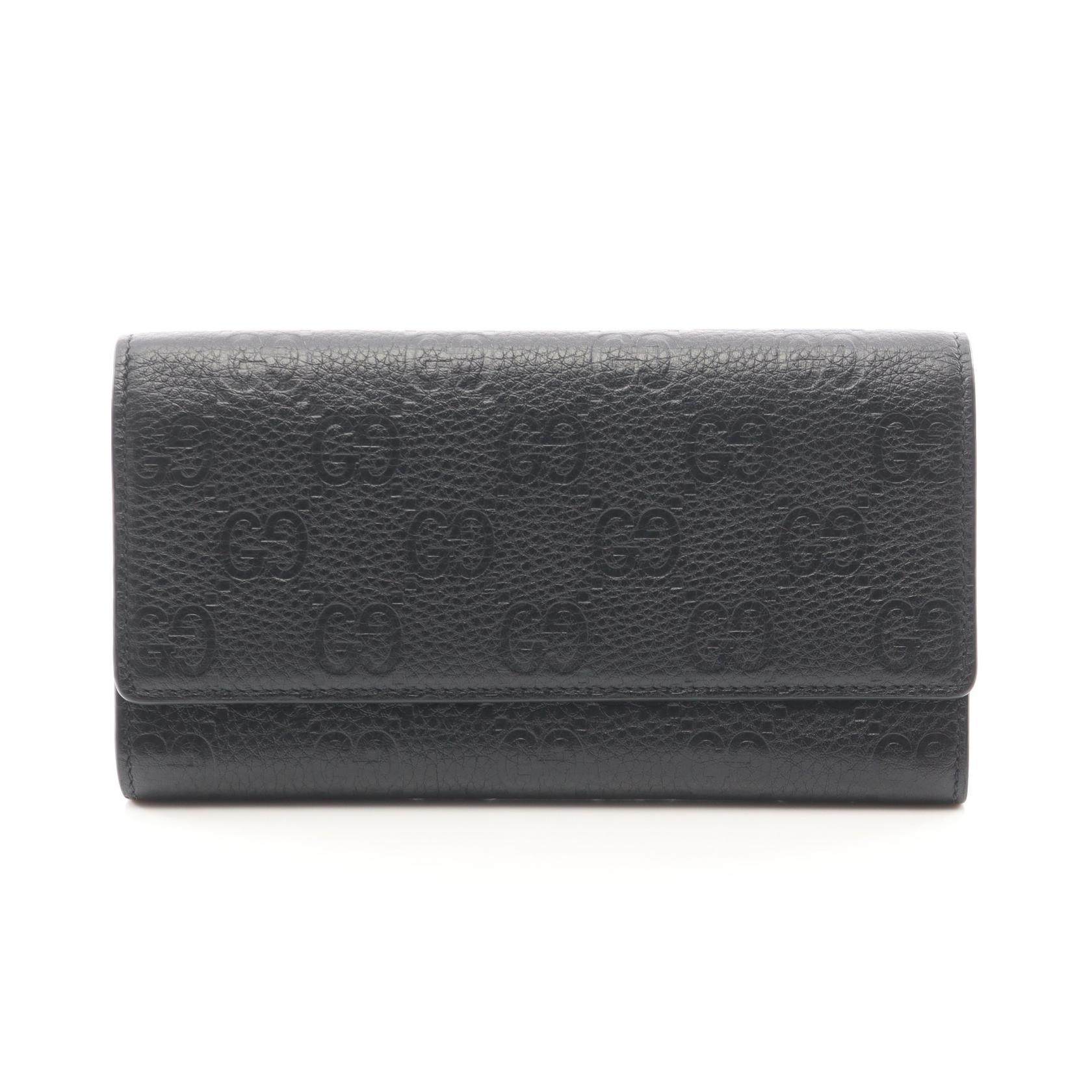 Gucci GG Emblem Leather Long Wallet
