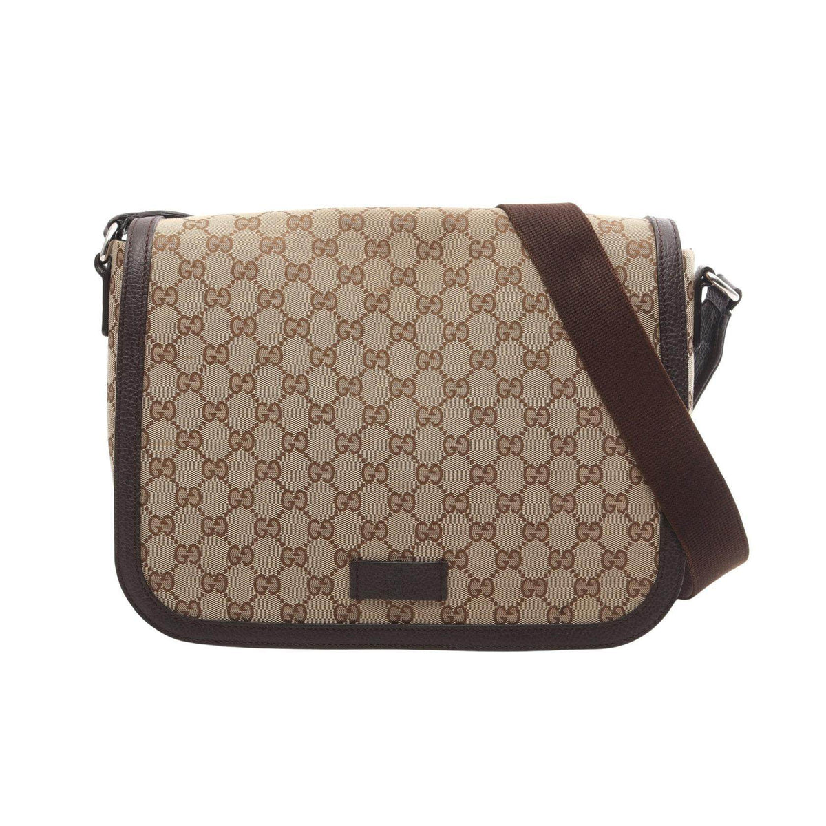 Gucci GG Canvas Fabric Leather Shoulder Bag