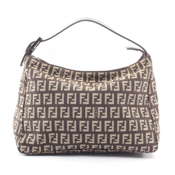 Fendi Zucchino Canvas Leather Handbag