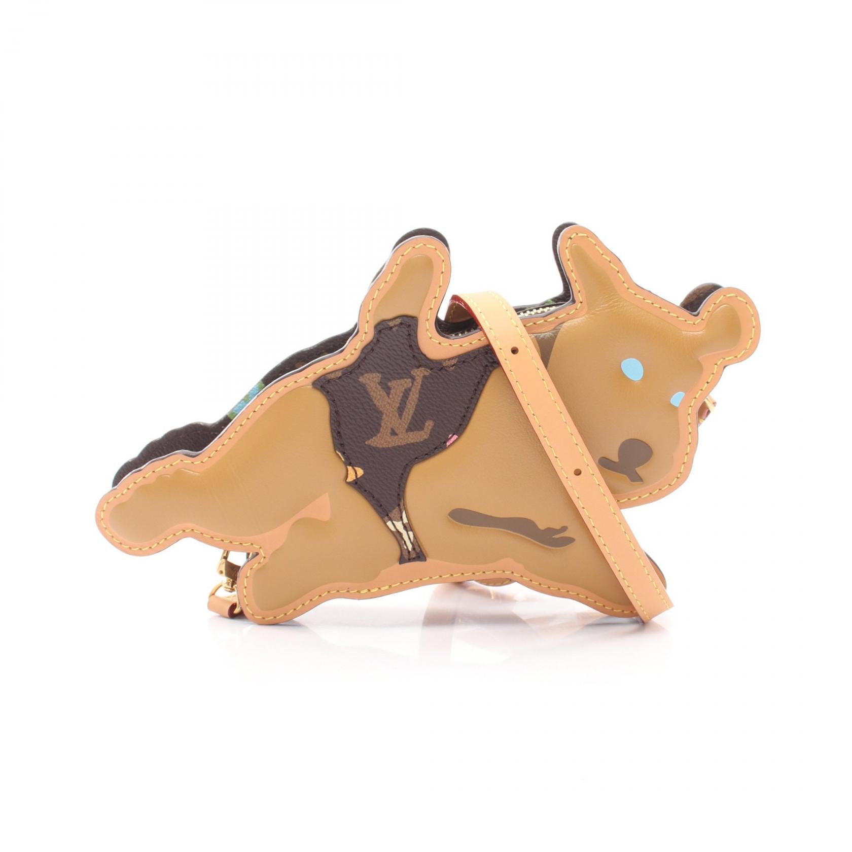 Louis Vuitton Dog On Strap PVC Coated Canvas Leather Shoulder Bag