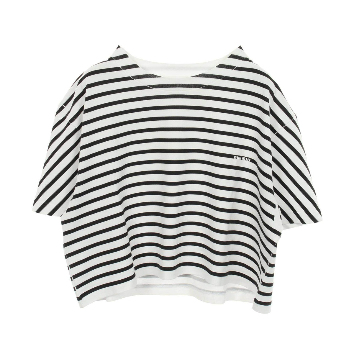 Miu Miu Cotton Cropped T Shirt
