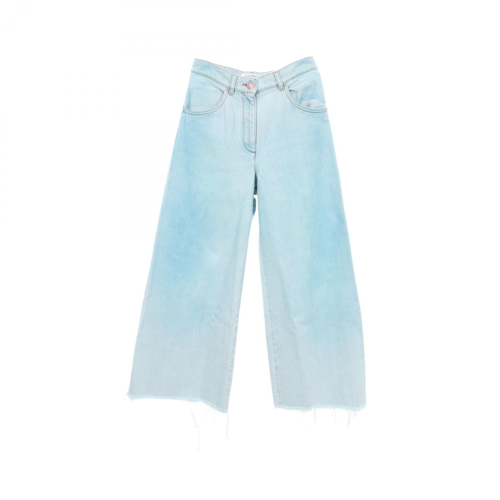 Chanel Cotton Wide Denim Pants