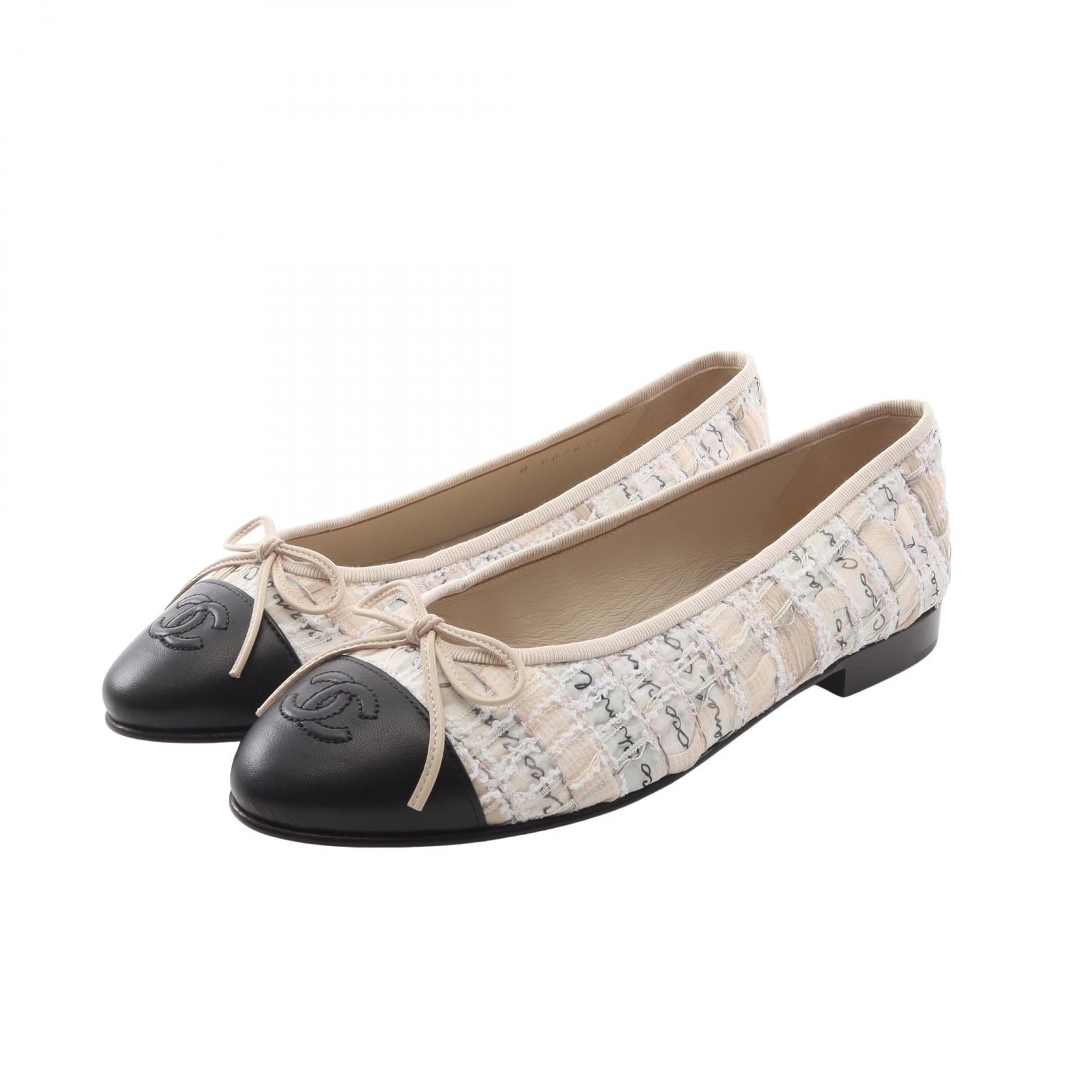 Chanel BALLERINA Leather Fabric Pumps