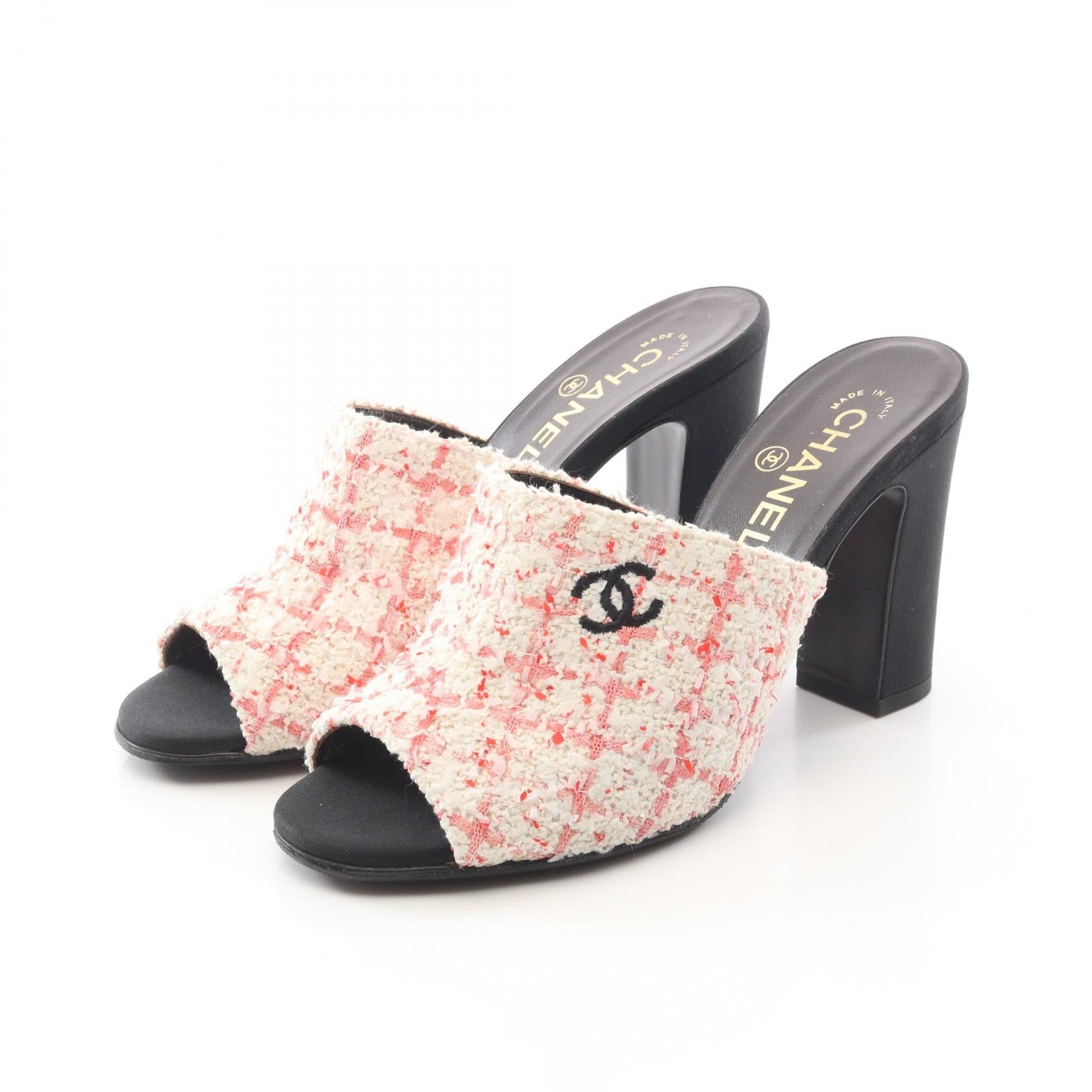 Chanel Coco Mark tweed sandals