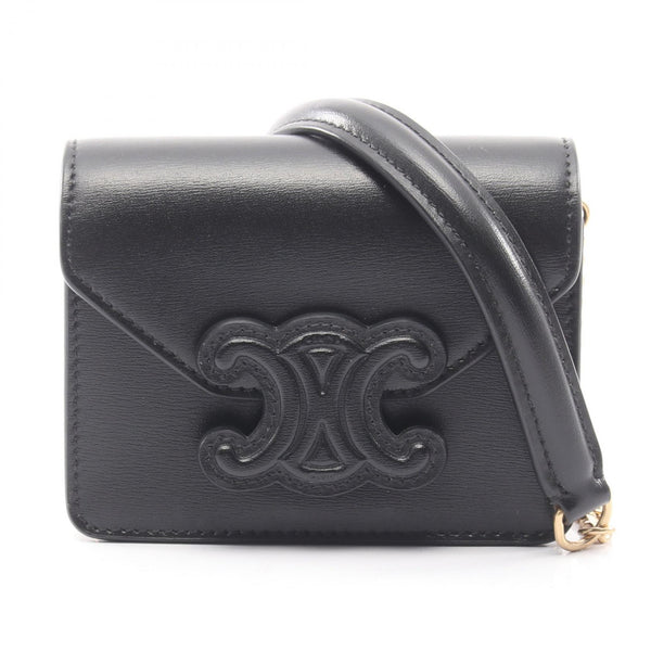 CELINE Cuir Triomphe Leather Shoulder Bag