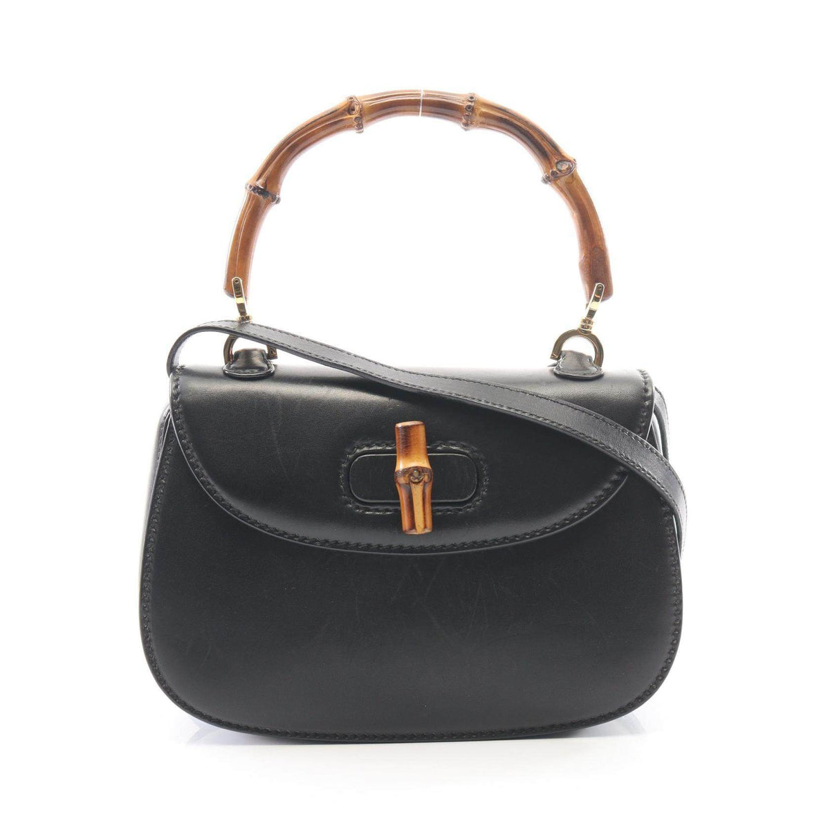 Gucci Bamboo 2way Leather Handbag