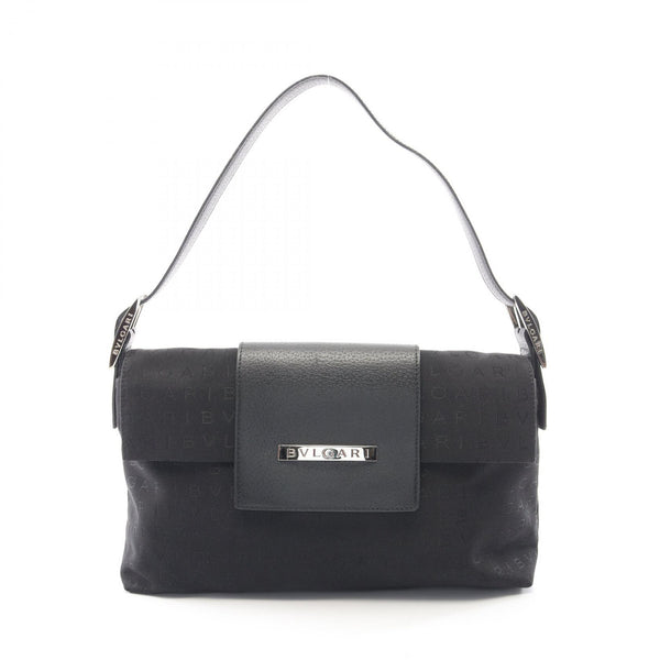 Bvlgari Logo Mania Canvas Leather Shoulder Bag