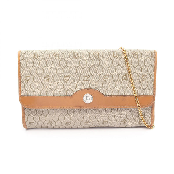 Christian Dior Honeycomb PVC Coated Canvas Leather Shoulder Bag