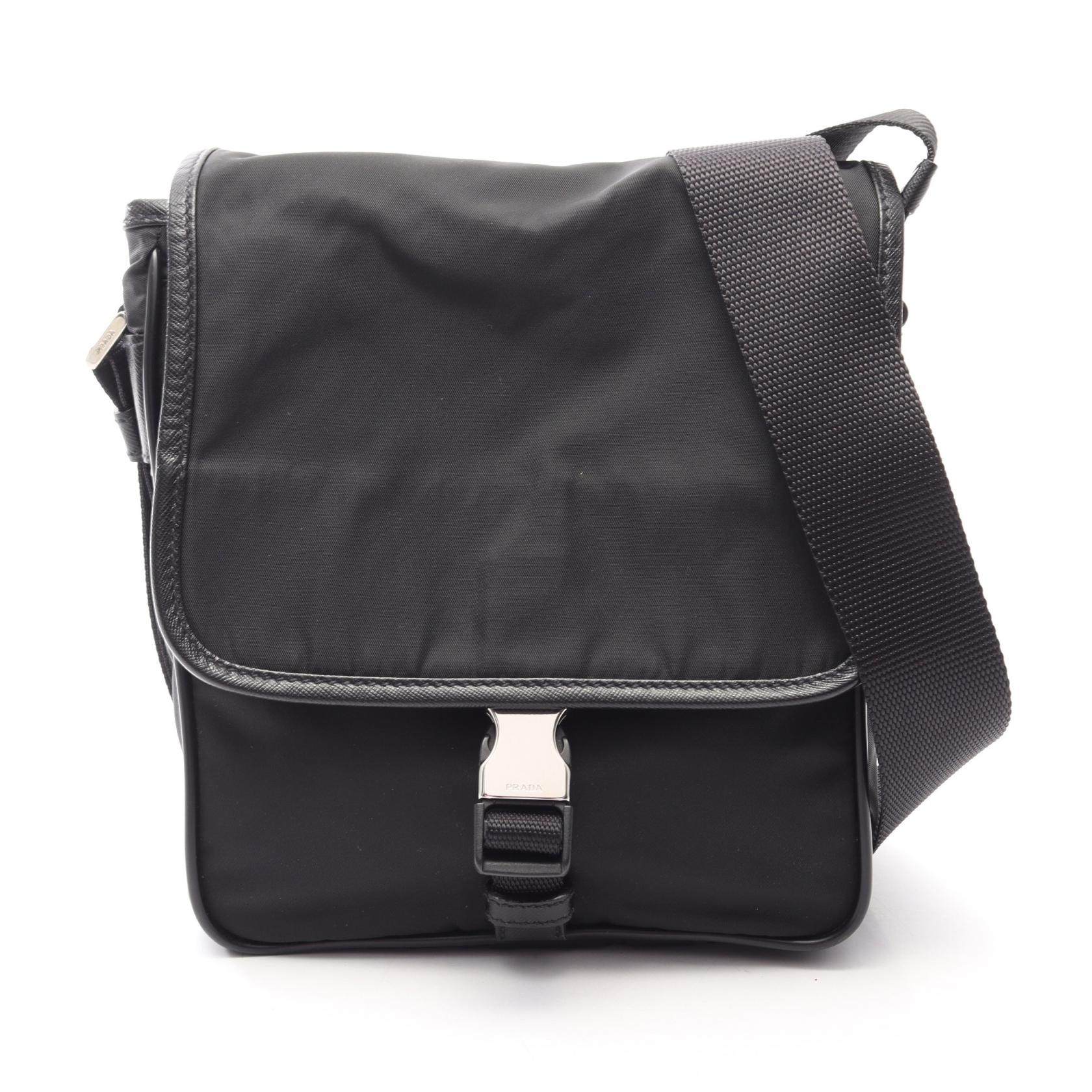 PRADA VIAGGIO Nylon Saffiano Leather Shoulder Bag