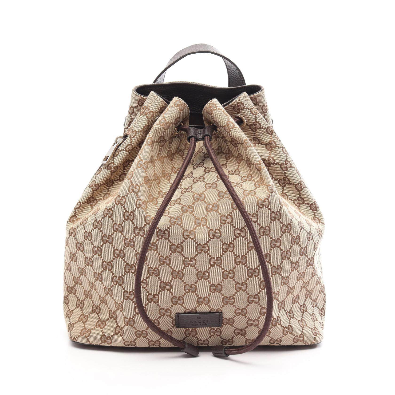 Gucci GG Canvas Leather Backpack