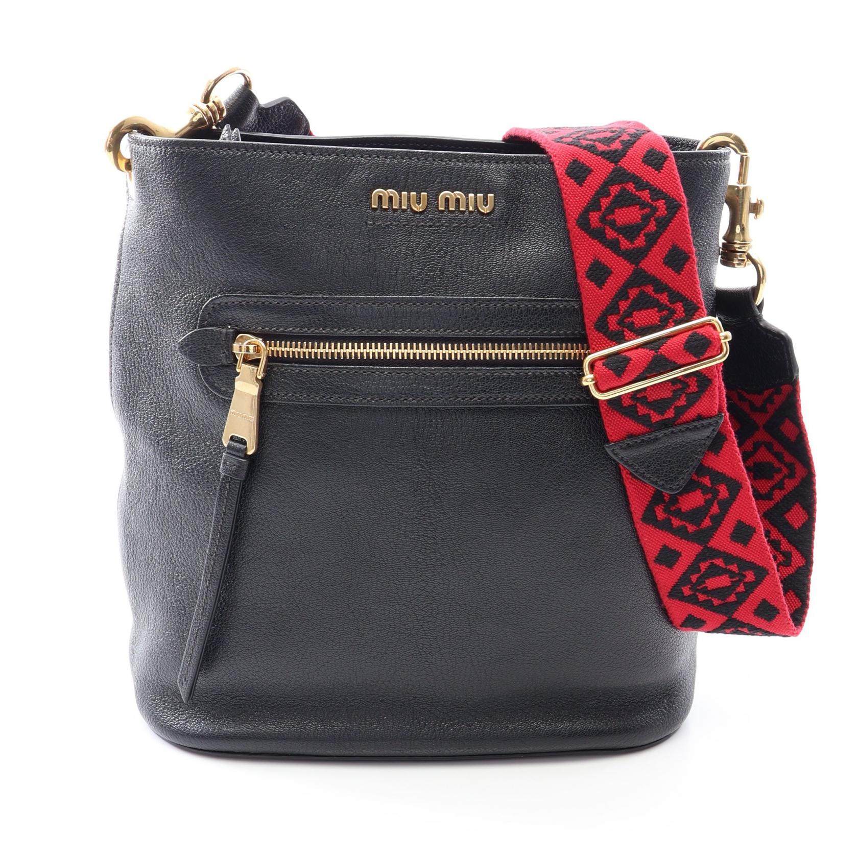 Miu Miu MADRAS Leather Shoulder Bag