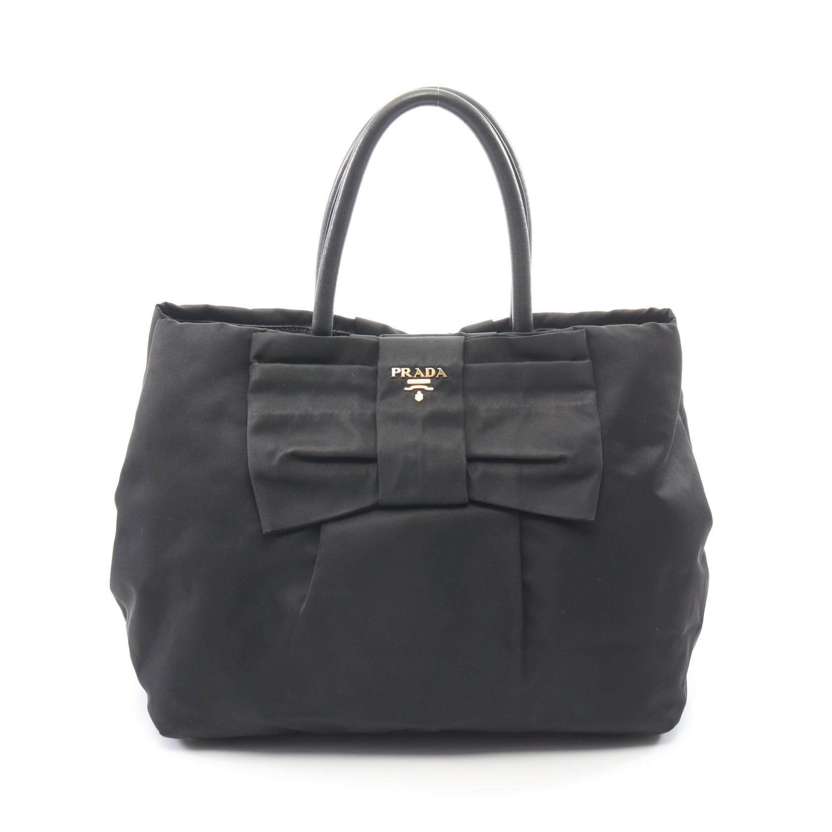 PRADA TESSUTO FIOCCO Nylon Leather Handbag