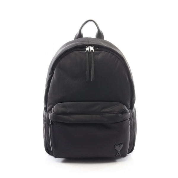 AMI Marcel Leather Nylon Canvas Backpack