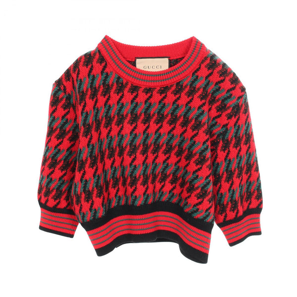Gucci Houndstooth Wool Cropped Knit Top
