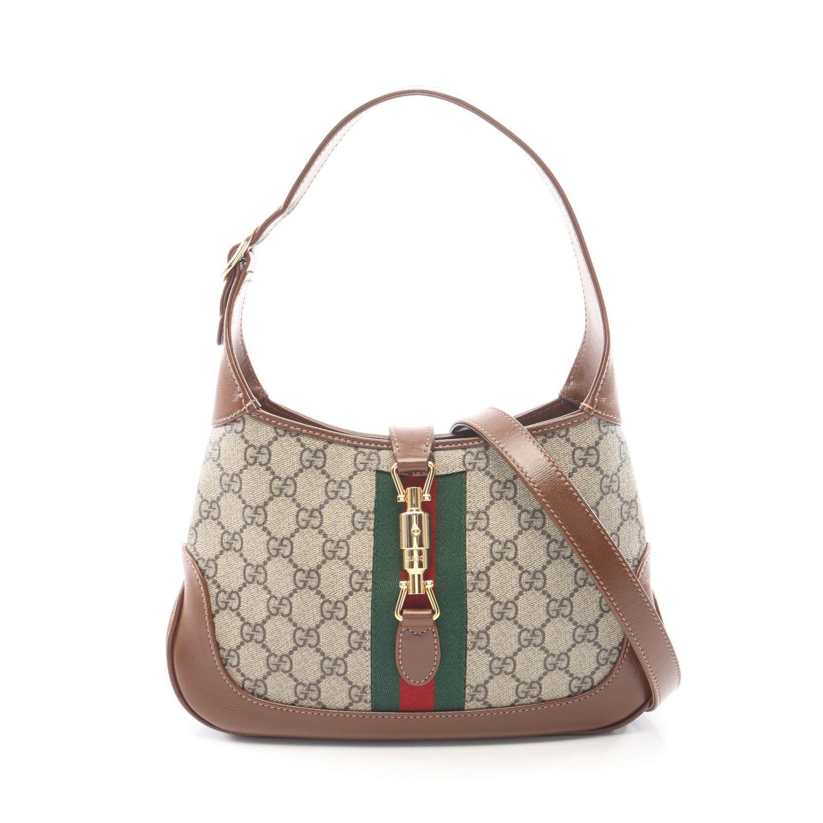 Gucci Jackie GG Supreme Coated Canvas Leather 2way Shoulder Bag