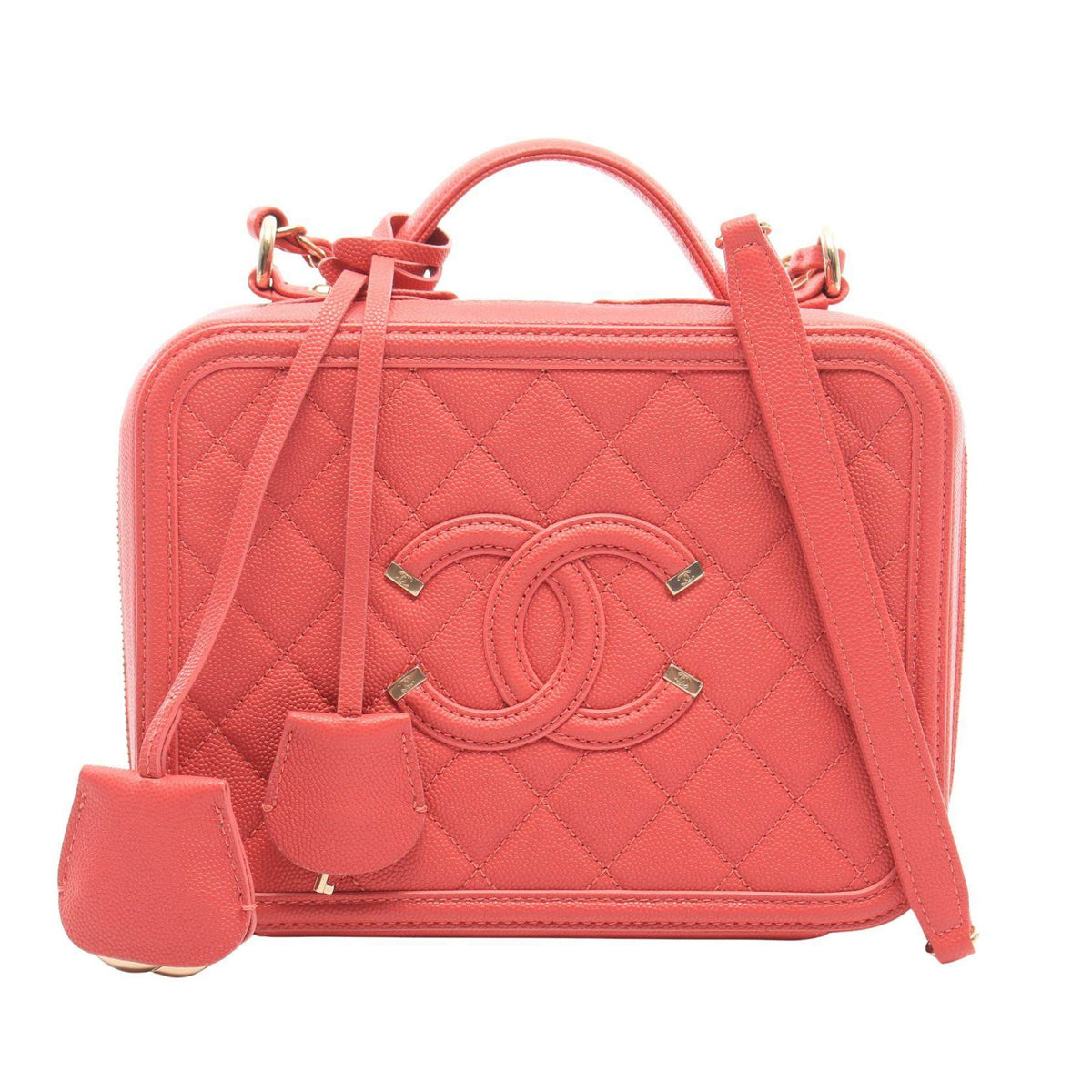 Chanel CC Filigree Caviar 2way Shoulder Bag