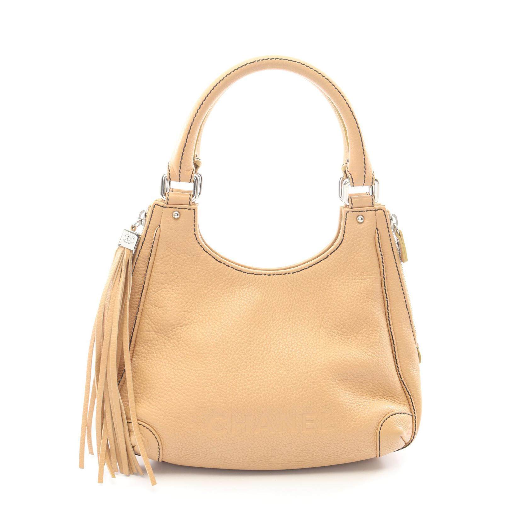Chanel Logo Fringe Grained Calf Handbag