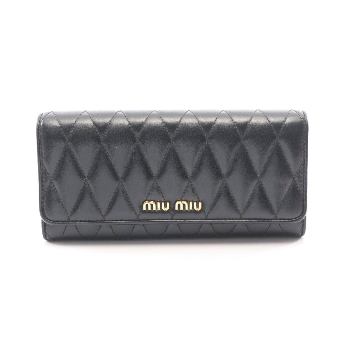 Miu Miu SOFT CALF BIKER leather long wallet