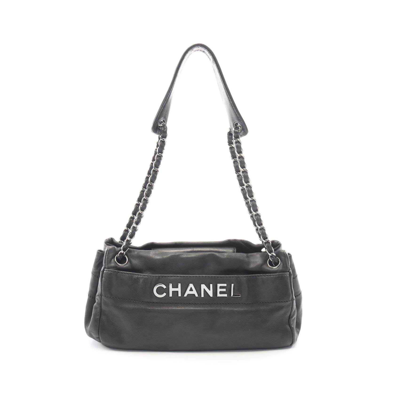 Chanel Logo Lambskin Shoulder Bag