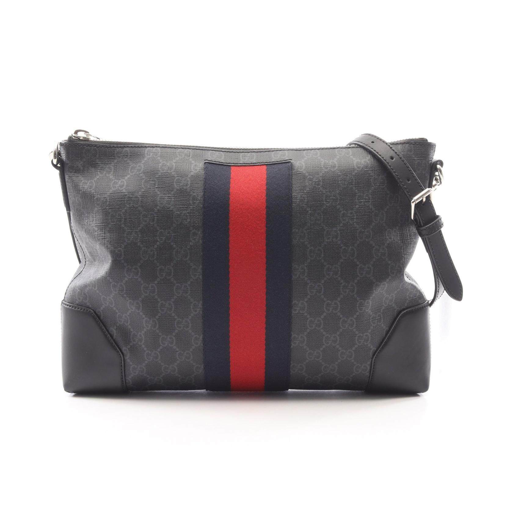 Gucci GG Supreme PVC Coated Canvas Leather Shoulder Bag
