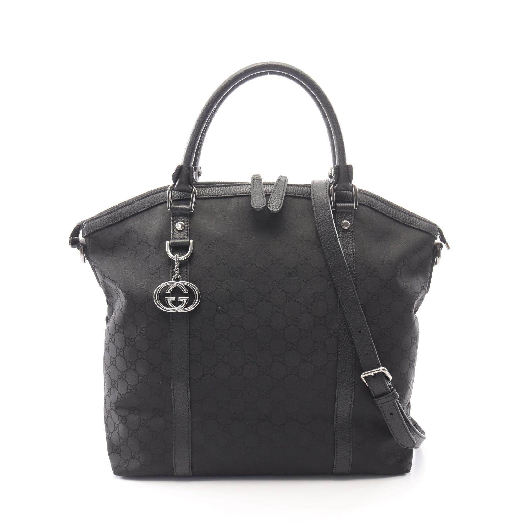 Gucci GG Interlocking G Leather Nylon Tote Bag