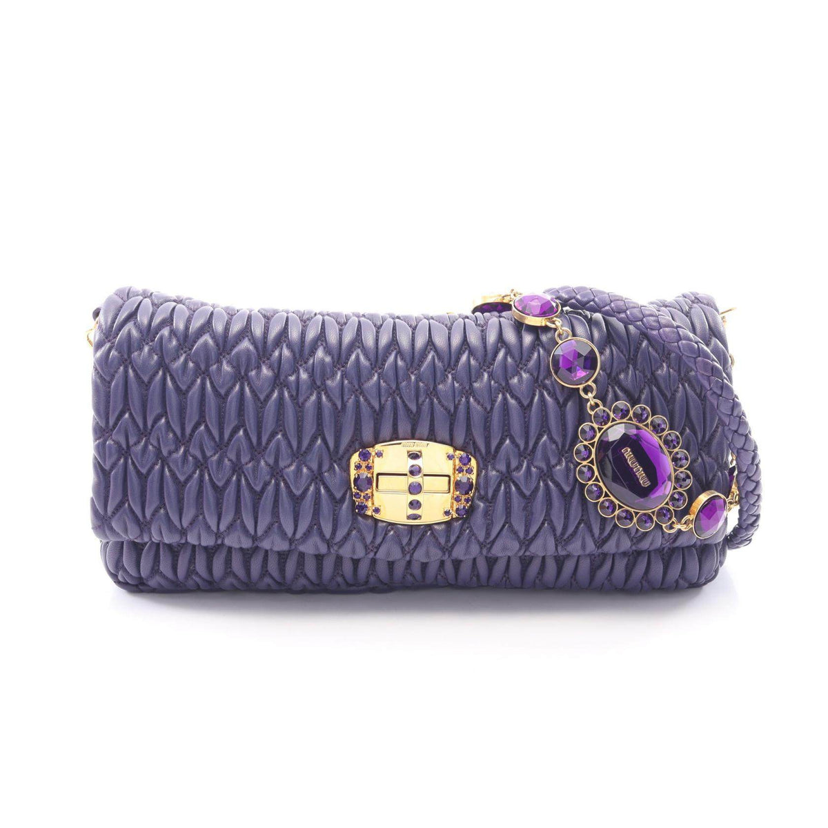 Miu Miu NAPPA CRYSTAL Leather Shoulder Bag