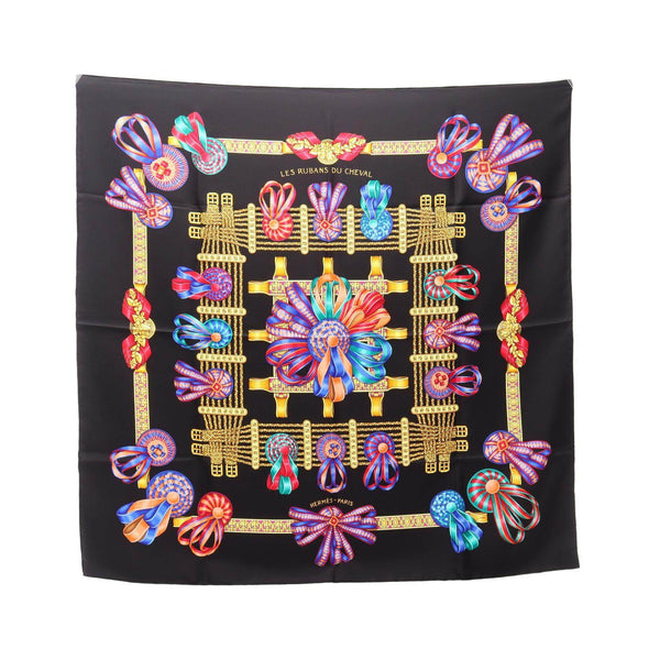 Hermes Carre90 LES RUBANS DU CHEVAL Silk Scarf