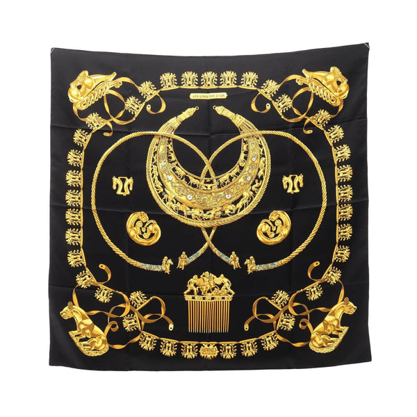 Hermes Carre90 LES CAVALIERS D'OR Silk Scarf