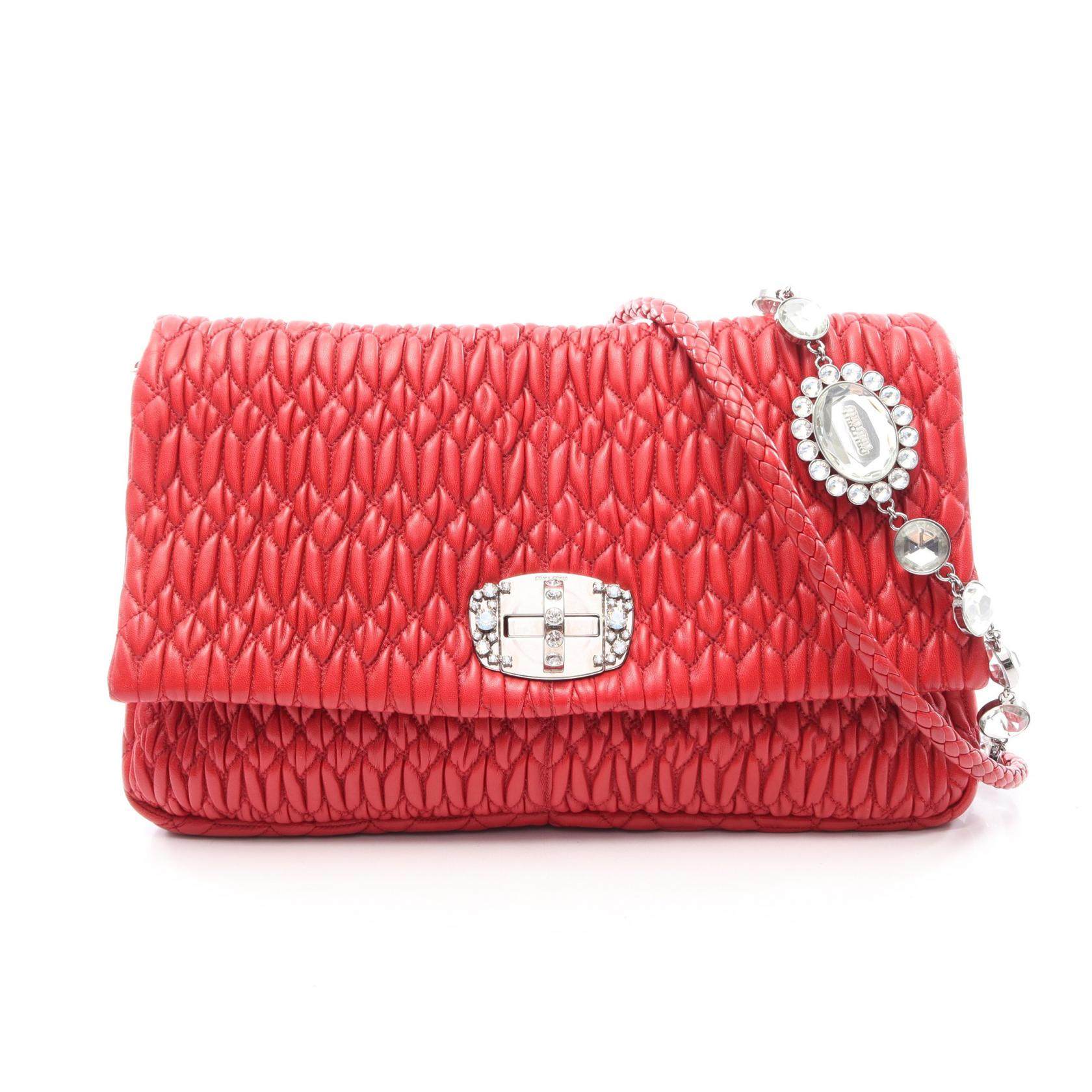 Miu Miu Matelasse Nappa Crystal 2way Shoulder Bag