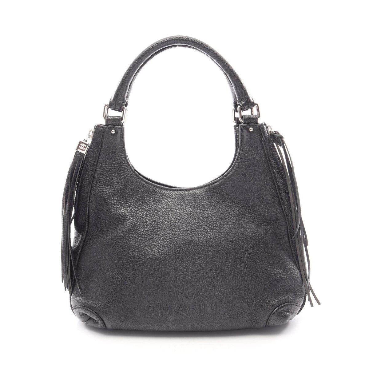 CHANEL Logo Leather Handbag