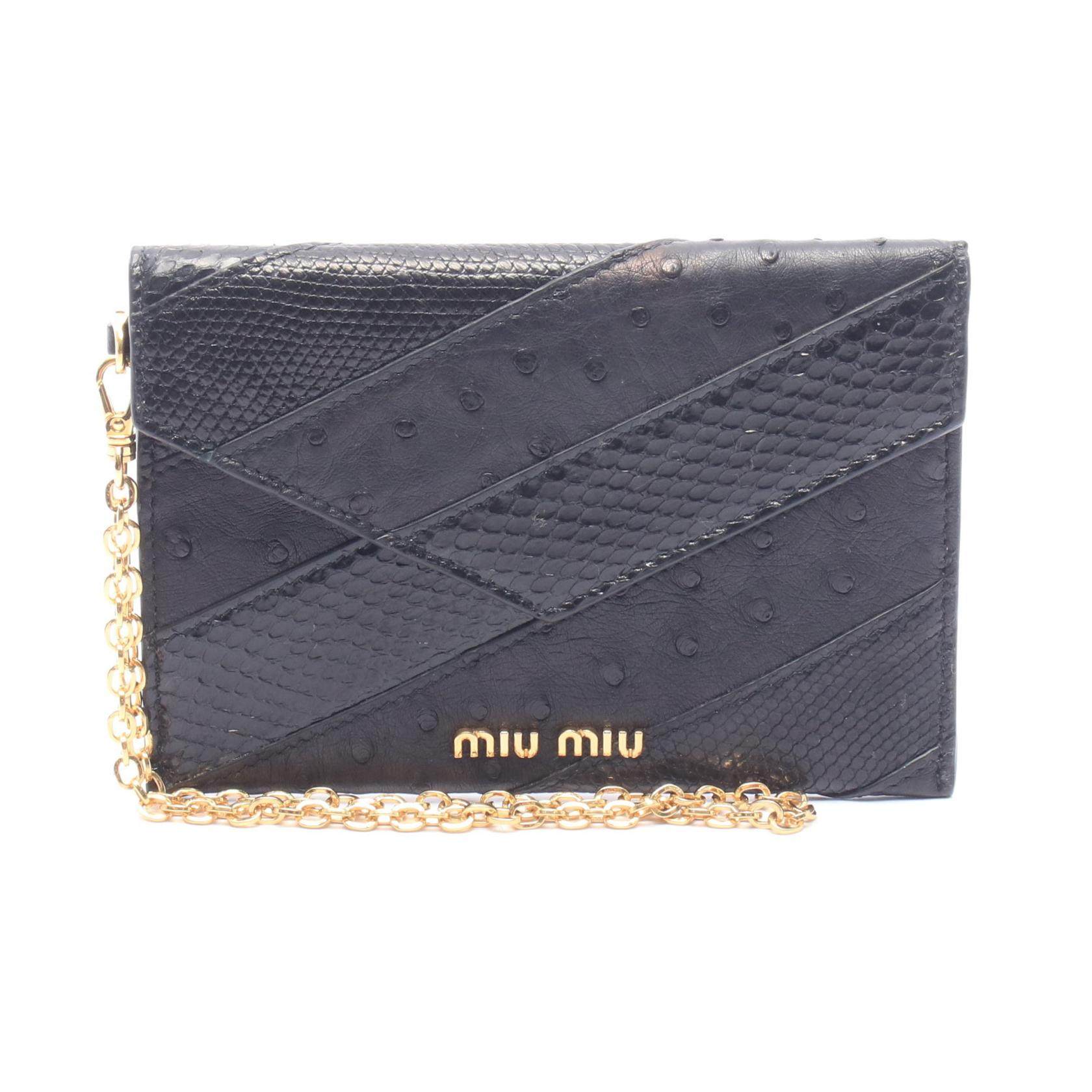 Miu Miu MADRAS LOVE leather pouch