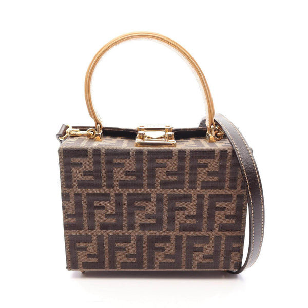Fendi Zucca Canvas Leather 2way Handbag