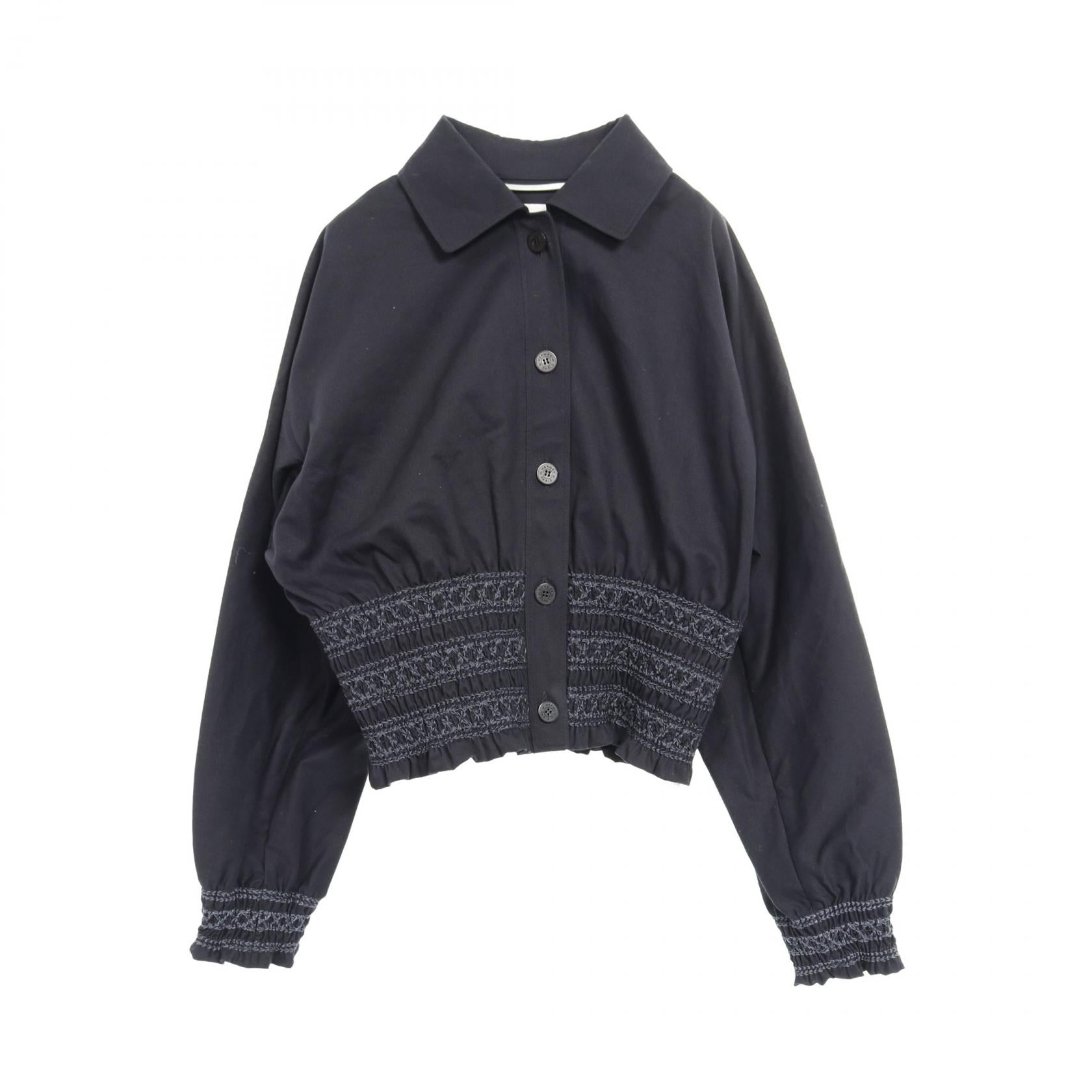 Hermes Veste taille brodee a smocks Cotton Jacket