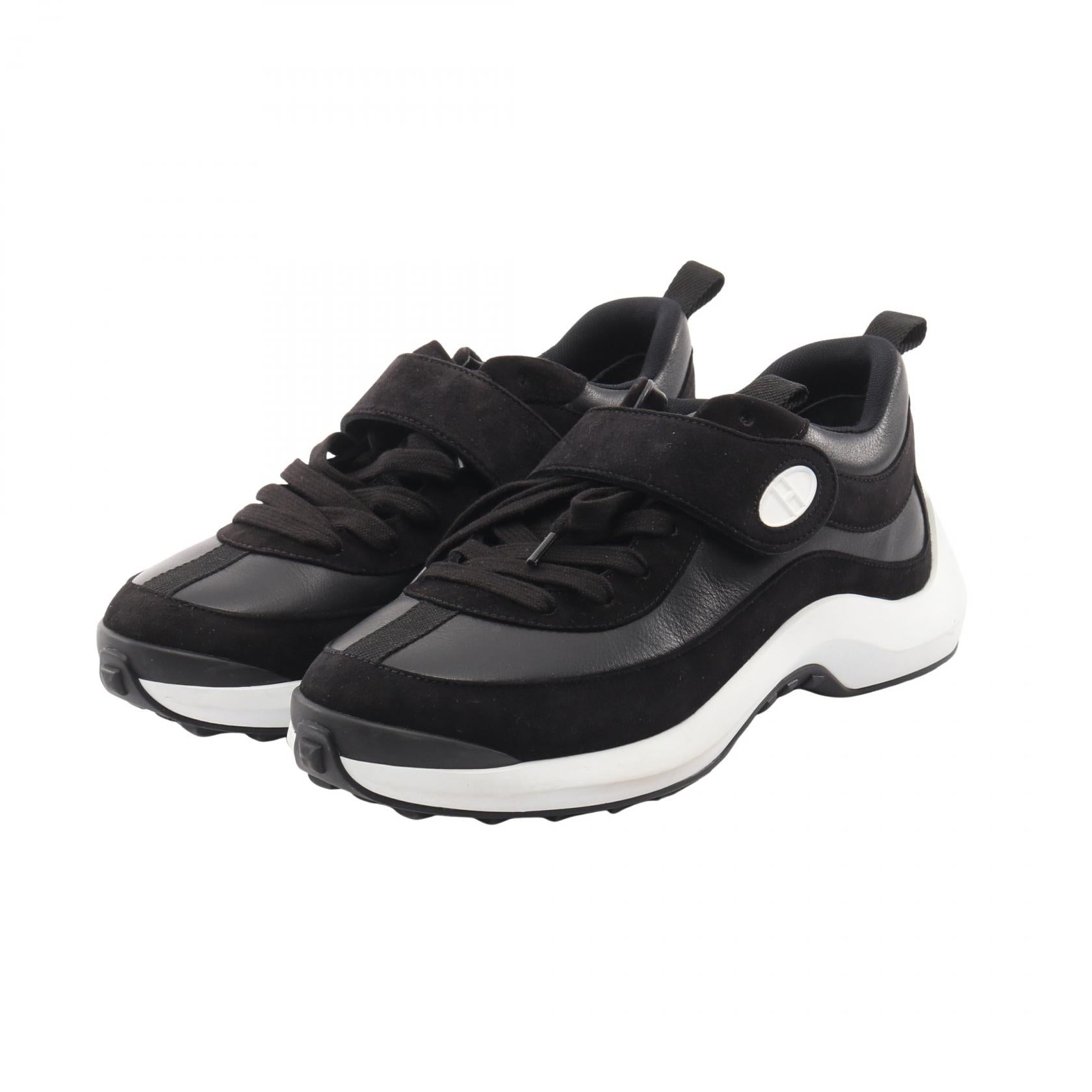 Hermes Loop Leather Fabric Sneakers