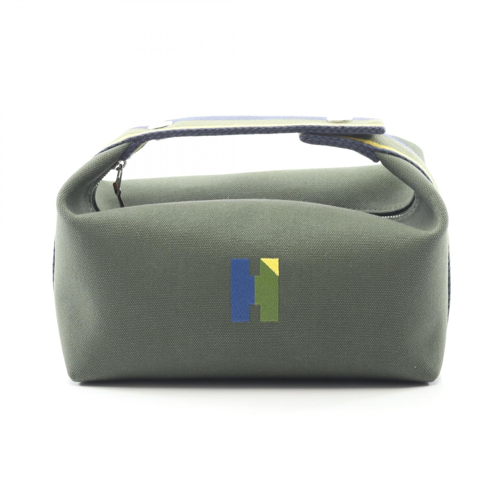Hermes Bridado Black PM Canvas Handbag
