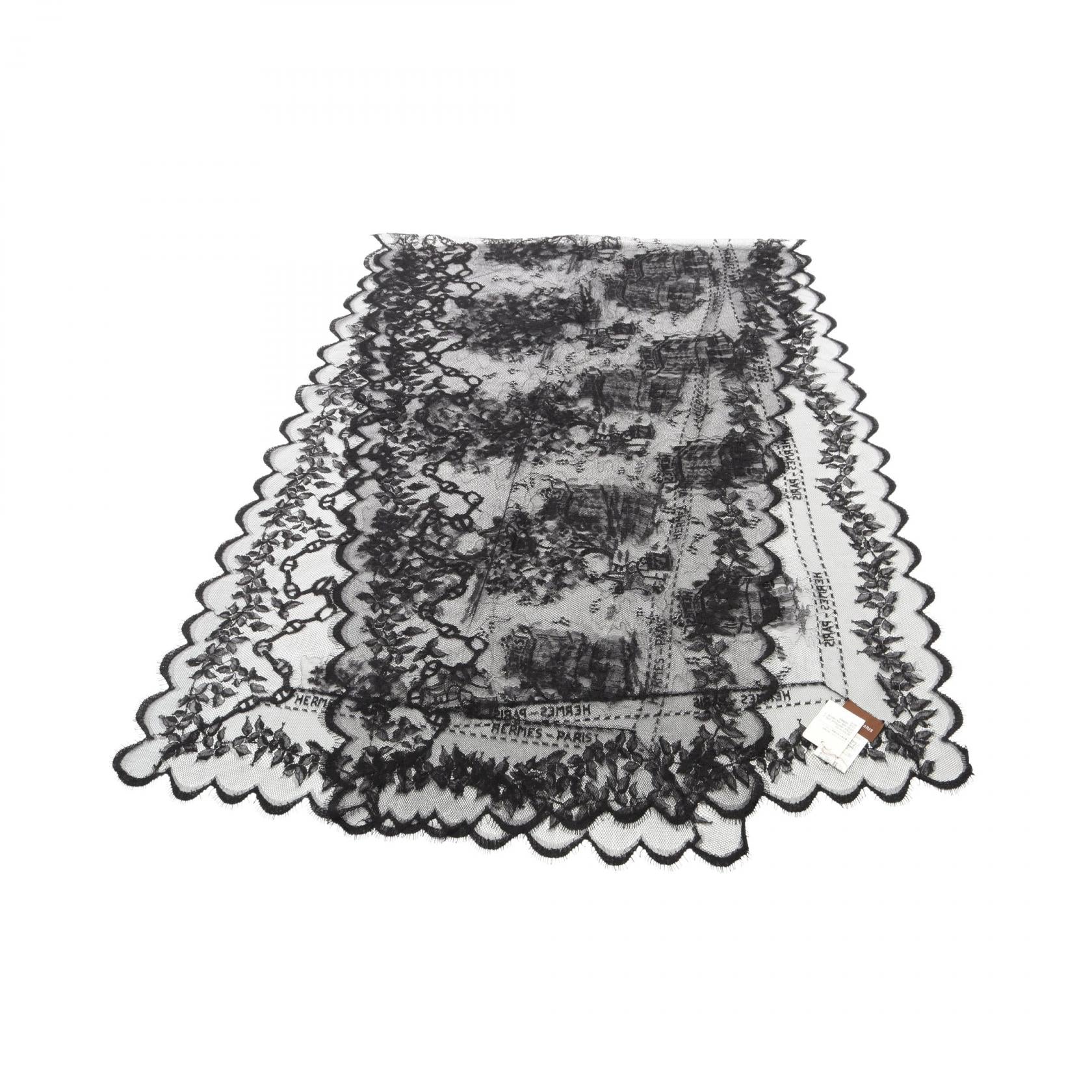Hermes Lace Nylon Cotton Stole