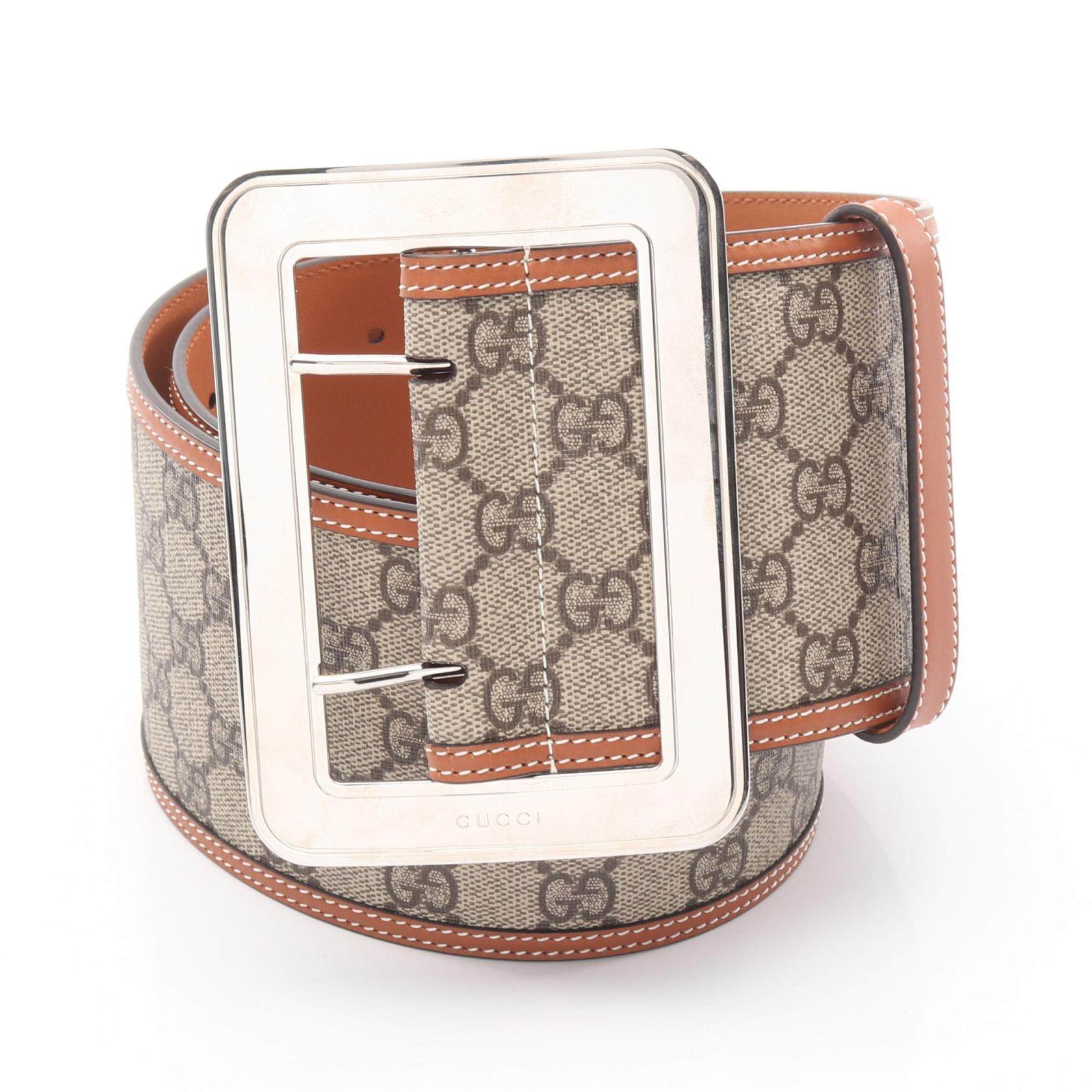 Gucci GG Supreme Leather PVC Coated Canvas Belt