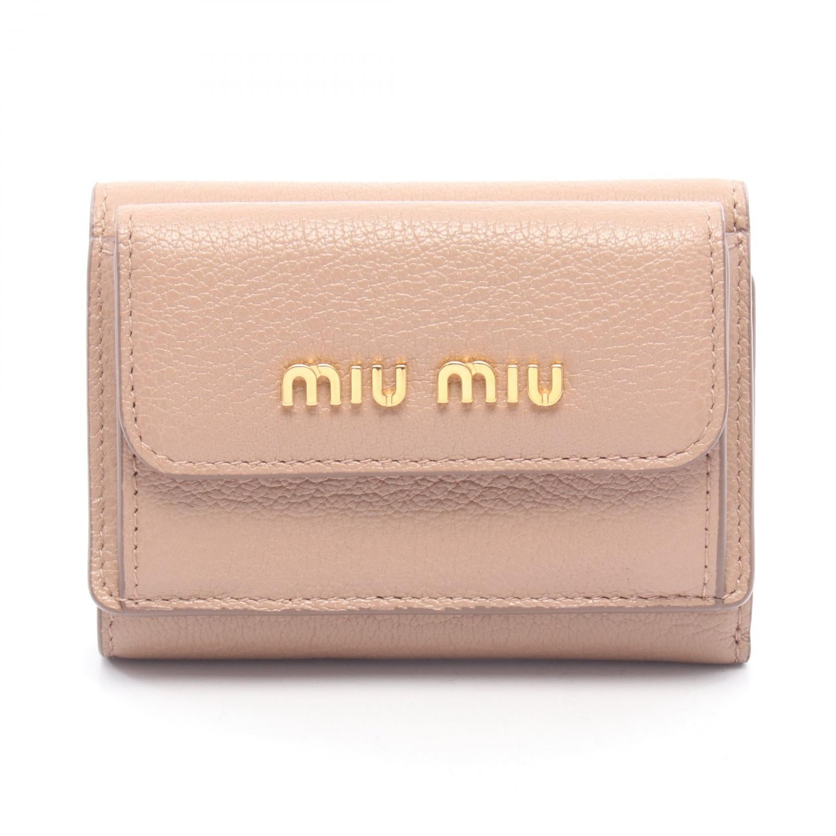 Miu Miu Madras leather tri fold wallet