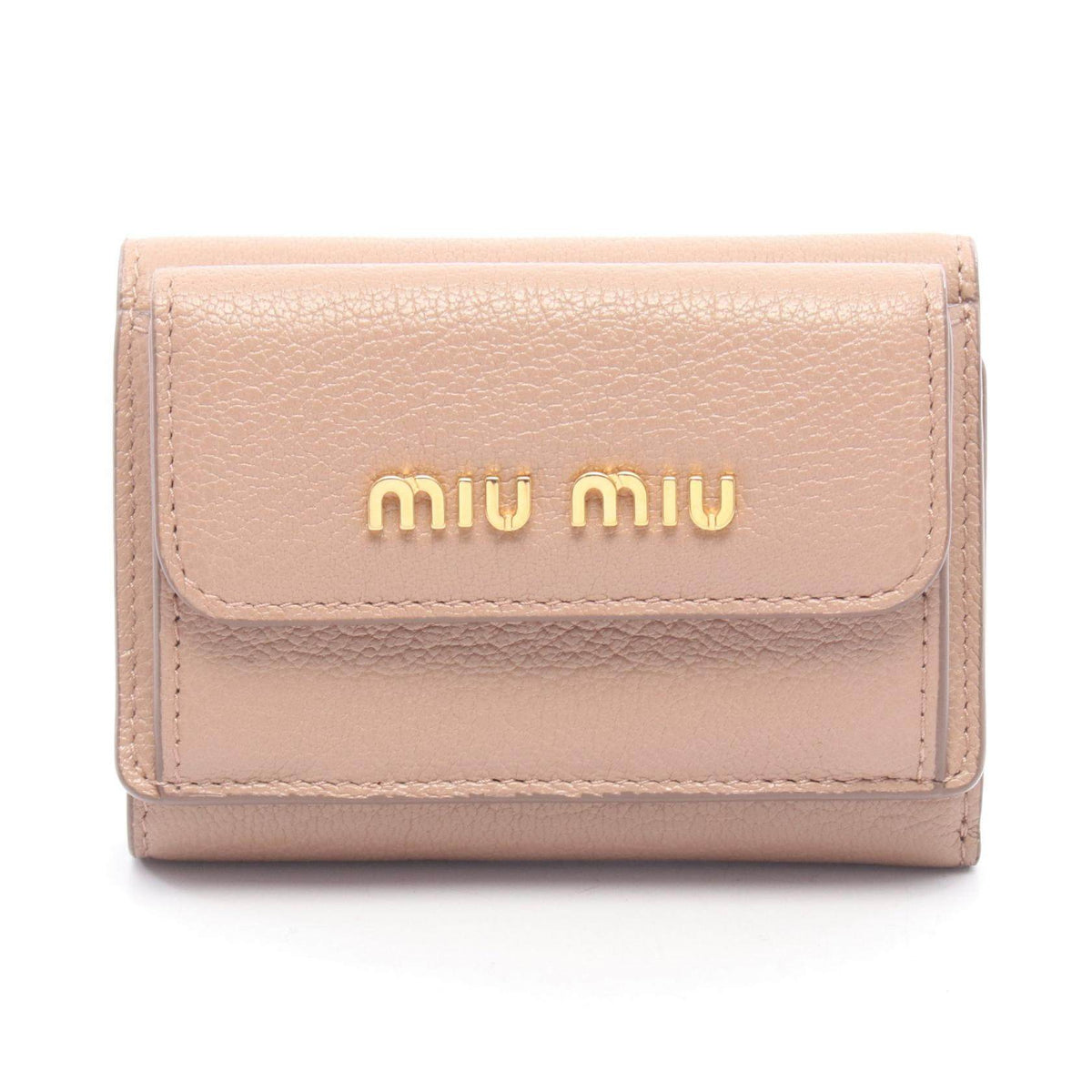 Miu Miu Madras leather tri fold wallet