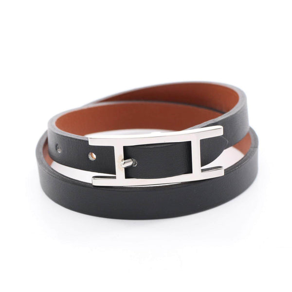 Hermes Behapi Double Tour Leather Bracelet