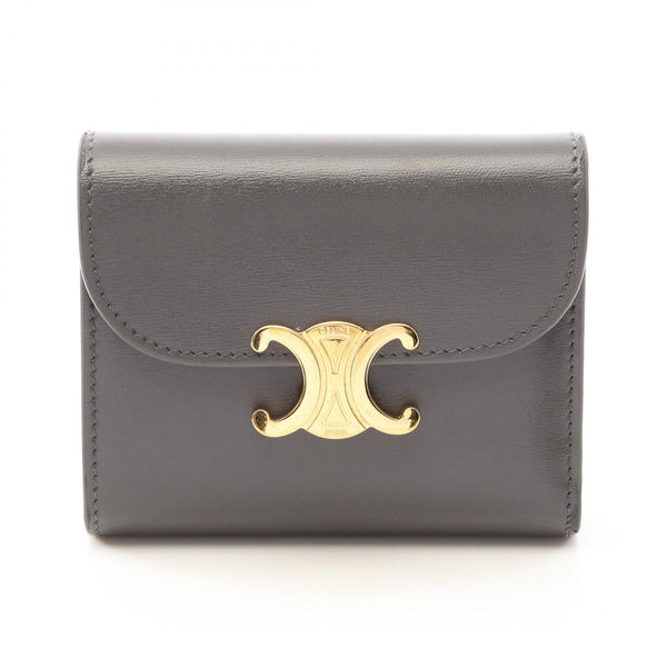 CELINE Triomphe Leather Trifold Wallet